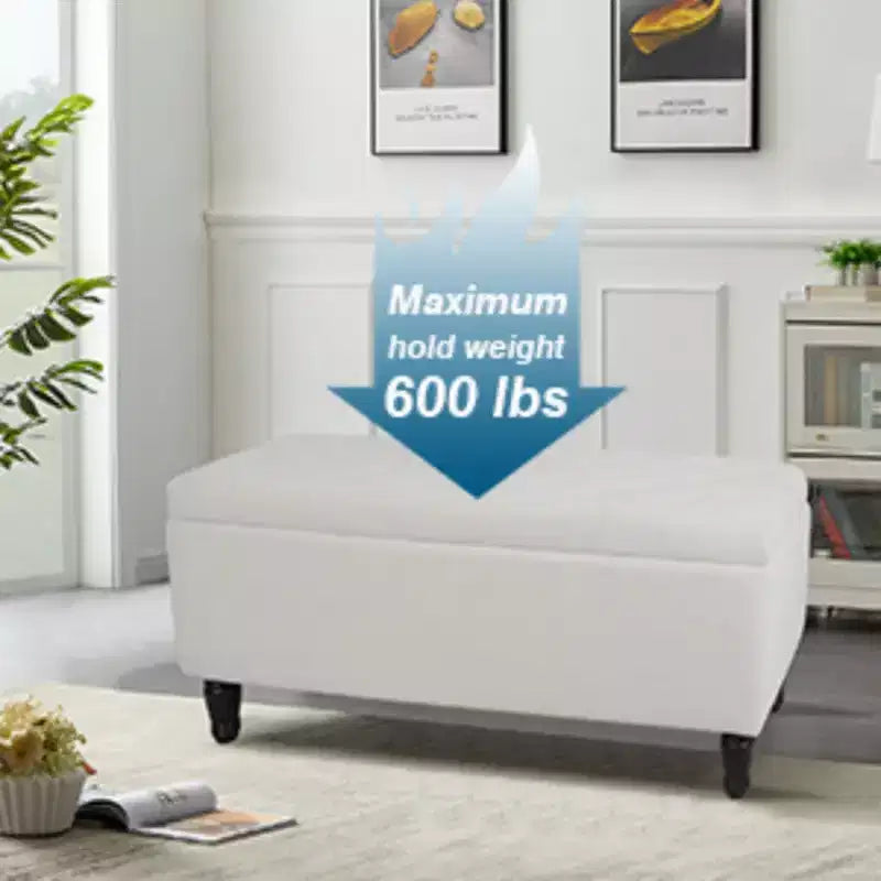 Banc Ottoman de Rangement en Velours Capitonnage Merax 47