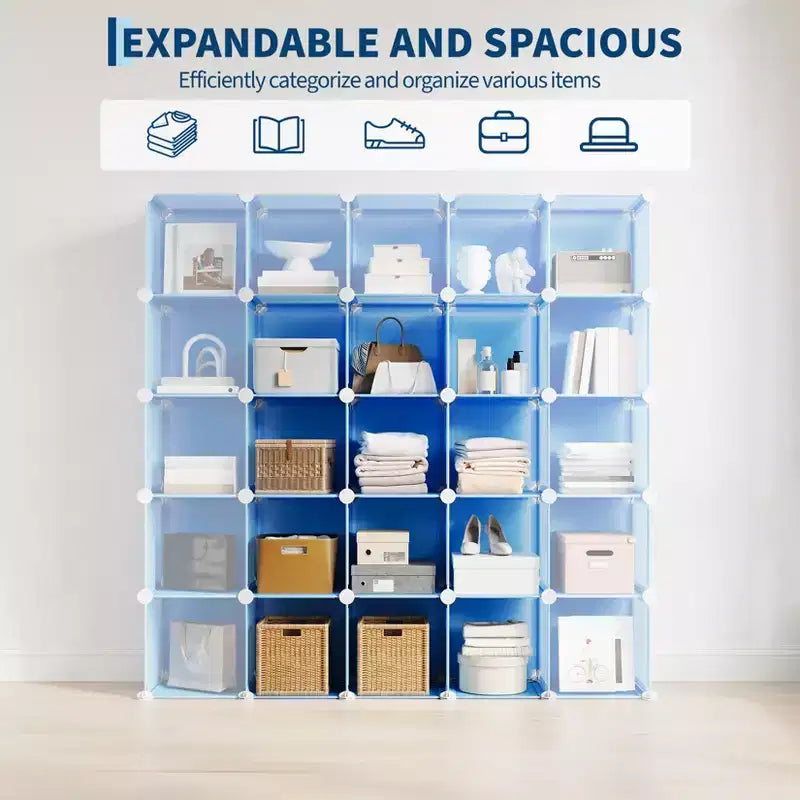 Lot de 12 Organiseurs de Rangement Modulaires, Unité d'Étagères Empilables en Plastique et Acier à 6 Cubes avec Kit de Sécurité Anti-Basculement, pour Placard, Chambre et Bureau Personnalisés