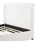 Lit plateforme Christopher Knight Home Lorian en tissu bouclé avec tête et pied de lit rembourrés