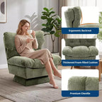 Fauteuil pivotant d'appoint moderne, fauteuil de salon 360°, coussin épais, rembourrage confortable, pour chambre, appartement, bureau