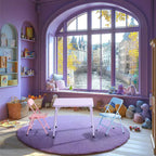 Ensemble table et chaises pour enfants FurnitureR, table pliante en métal 3 pièces avec 2 chaises, ensemble de table de jeu compact pour chambre d'enfant, salle de jeux, chambre à coucher, usage intérieur