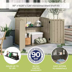 Suncast Lot de 4 étagères horizontales de rangement mural extérieur compactes, noires