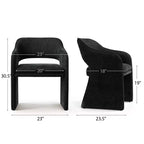 Chaises de salle à manger modernes 8 pièces, sièges de cuisine entièrement rembourrés en tissu, chaises de salle à manger avec accoudoir intégré et design des pieds - Panipeachy
