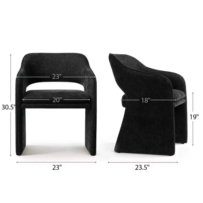 Chaises de salle à manger modernes 8 pièces, sièges de cuisine entièrement rembourrés en tissu, chaises de salle à manger avec accoudoir intégré et design des pieds - Panipeachy
