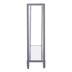 Console de rangement au sol HomeRoots 56 en verre miroir transparent et argenté
