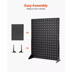 VEVOR Présentoir perforé, Présentoir perforé de table, Organisateur de rangement pour accessoires, Panneau perforé en acier laminé à froid épaissi, Noir, 4 pièces