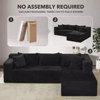 Canapé modulaire sectionnel nuage 106, en L 3 places avec méridienne surdimensionnée, assise profonde en mousse à mémoire de forme, assemblage sans outils