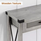 Table d'entrée avec tiroirs en rotin, console en bois de 109 cm pour entrée, table d'appoint avec rangement pour salon, couloir, hall d'entrée