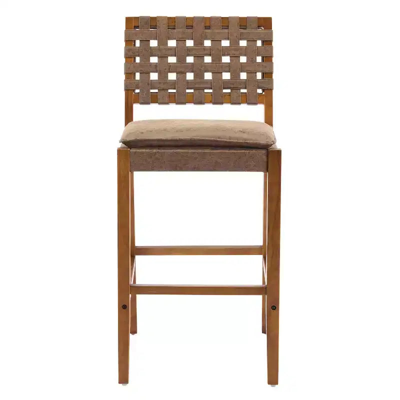 Tabourets de bar rembourrés en similicuir en bois d'hévéa contemporains Christopher Knight Home Audrey (Lot de 4)