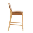 Tabourets de bar rembourrés en similicuir en bois d'hévéa contemporains Christopher Knight Home Audrey (Lot de 4)