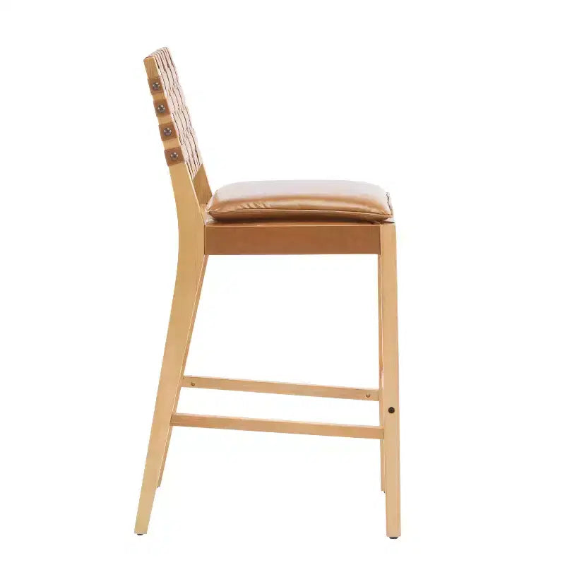 Tabourets de bar rembourrés en similicuir en bois d'hévéa contemporains Christopher Knight Home Audrey (Lot de 4)