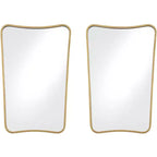 Uttermost Segundo Metal Brass 22 x 34 Wall Mirrors Set of 2