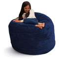 Ultimate Sack 3 ft Bean Bag Chair, Oversized Indoor Comfy Lounger, Navy Fur