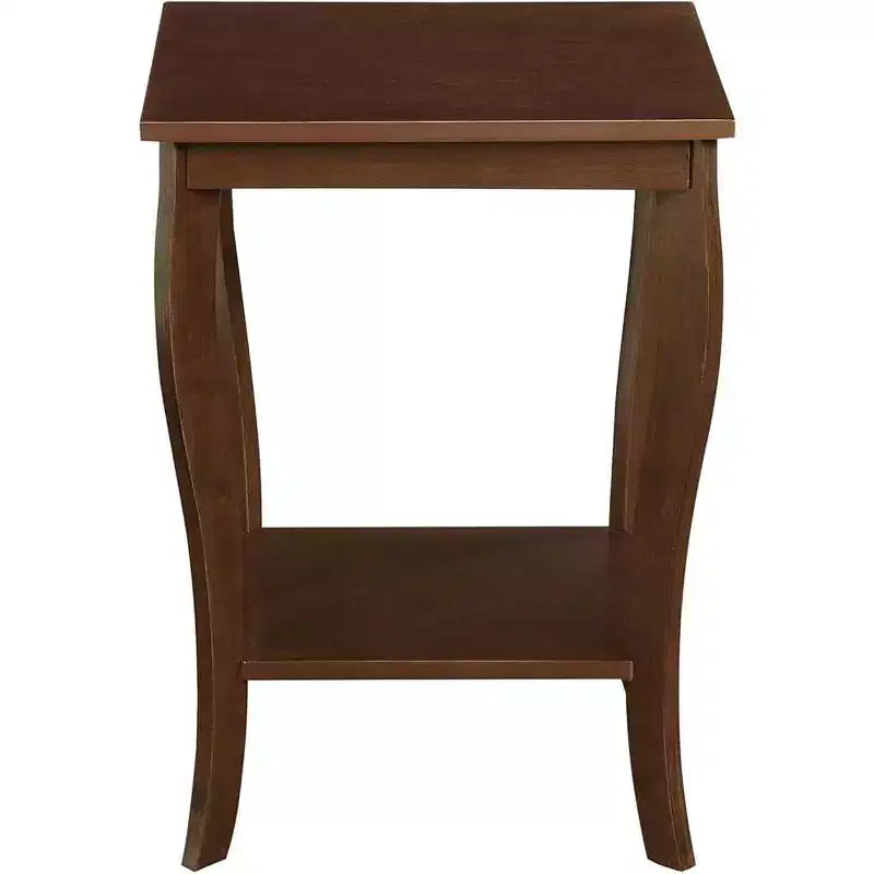 HomeStock Table d'appoint carrée en bois, plateau 1 pièce