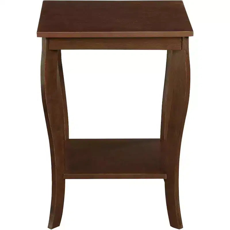 HomeStock Table d'appoint carrée en bois, plateau 1 pièce