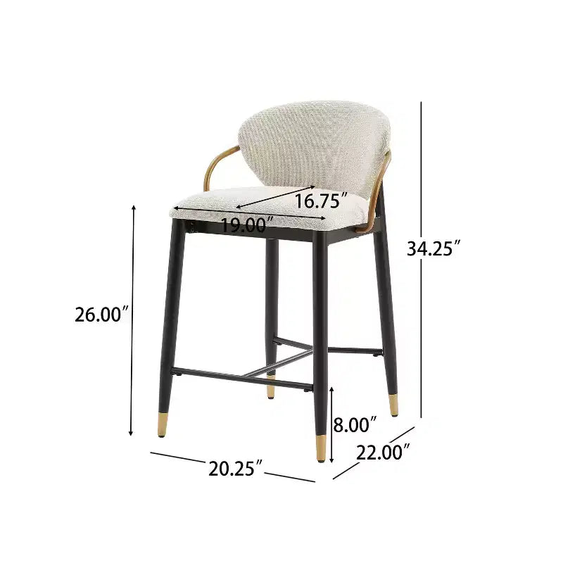 Christopher Knight Home Anan Tabourets de comptoir rembourrés en métal moderne (lot de 2)