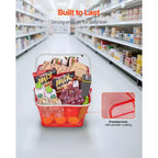 Paniers de courses VEVOR, 12 PCS, 22L, paniers d'épicerie empilables en métal avec poignées, structure en maille dense, supporte jusqu'à 20 kg, portables pour l'épicerie, rouges