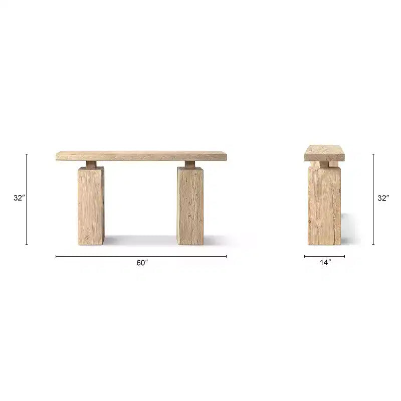 Table console piédestal en orme massif recyclé Jennifer Taylor Home Calder 45