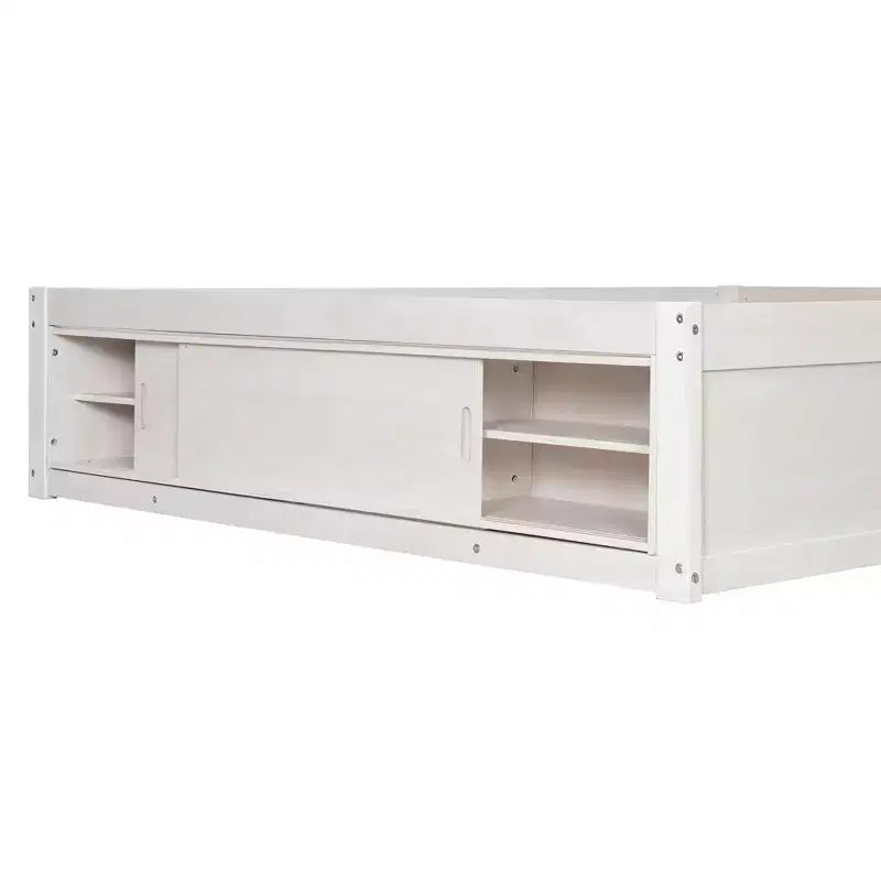 Luxystar Lit plateforme moderne Queen avec 4 tiroirs et rangement intégré au pied de lit