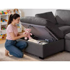 Canapé d'angle modulable Dyonery Oversized Cloud pour salon, canapé confortable en duvet à assise large et profonde, cadre en bois massif, assemblage sans outils