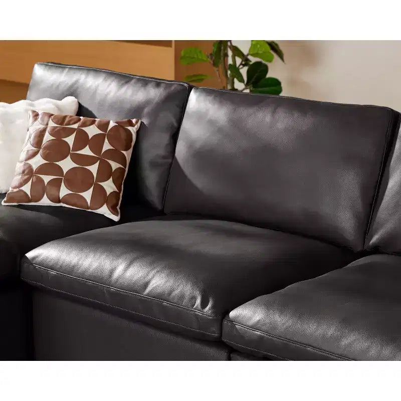 Canapé d'angle modulable Dyonery Oversized Cloud pour salon, canapé confortable en duvet à assise large et profonde, cadre en bois massif, assemblage sans outils
