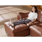 Canapé d'angle modulable Dyonery Oversized Cloud pour salon, canapé confortable en duvet à assise large et profonde, cadre en bois massif, assemblage sans outils