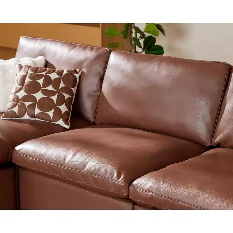 Canapé d'angle modulable Dyonery Oversized Cloud pour salon, canapé confortable en duvet à assise large et profonde, cadre en bois massif, assemblage sans outils