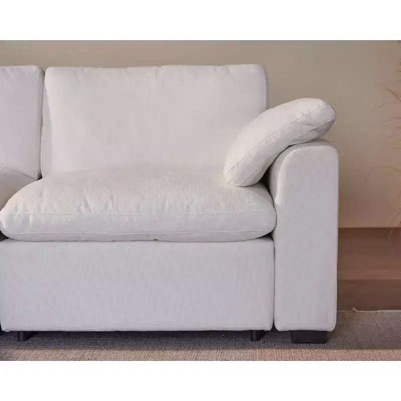 Canapé d'angle modulable Dyonery Oversized Cloud pour salon, canapé confortable en duvet à assise large et profonde, cadre en bois massif, assemblage sans outils