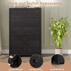 Commode de rangement à 5 tiroirs en bois pour chambre à coucher, commode moderne et simple avec tiroirs profonds pour salon, couloir, entrée