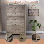 Commode de rangement à 5 tiroirs en bois pour chambre à coucher, commode moderne et simple avec tiroirs profonds pour salon, couloir, entrée