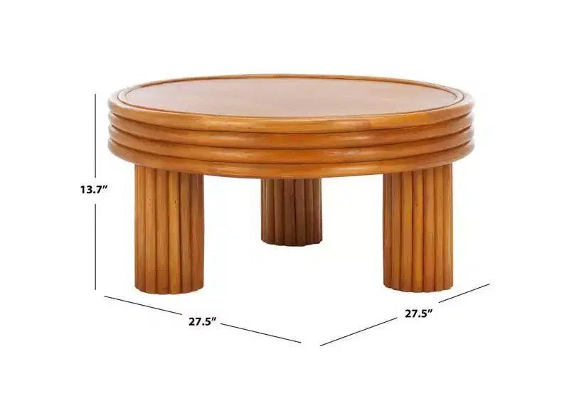 Table basse ronde en rotin Bayard - CWK3008 - Naturel - Safavieh Couture