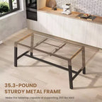 Table de salle à manger extensible 63-83, table de salle à manger rectangulaire industrielle pour 6-8 personnes, table de cuisine extensible avec cadre en métal robuste
