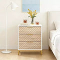 GDFStudio Ellery Modern 3 Drawers Nightstand with Metal Frame