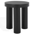 Bary Round 3 Leg Wood Accent Table - SFV7715 - Black - Safavieh Couture
