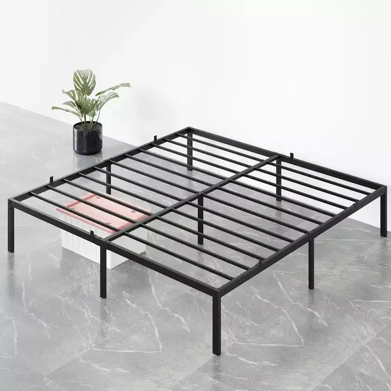 Cadre de lit bas pour chambre à coucher - capacité de poids maximale 363 kg, pas besoin de sommier tapissier, design minimaliste.