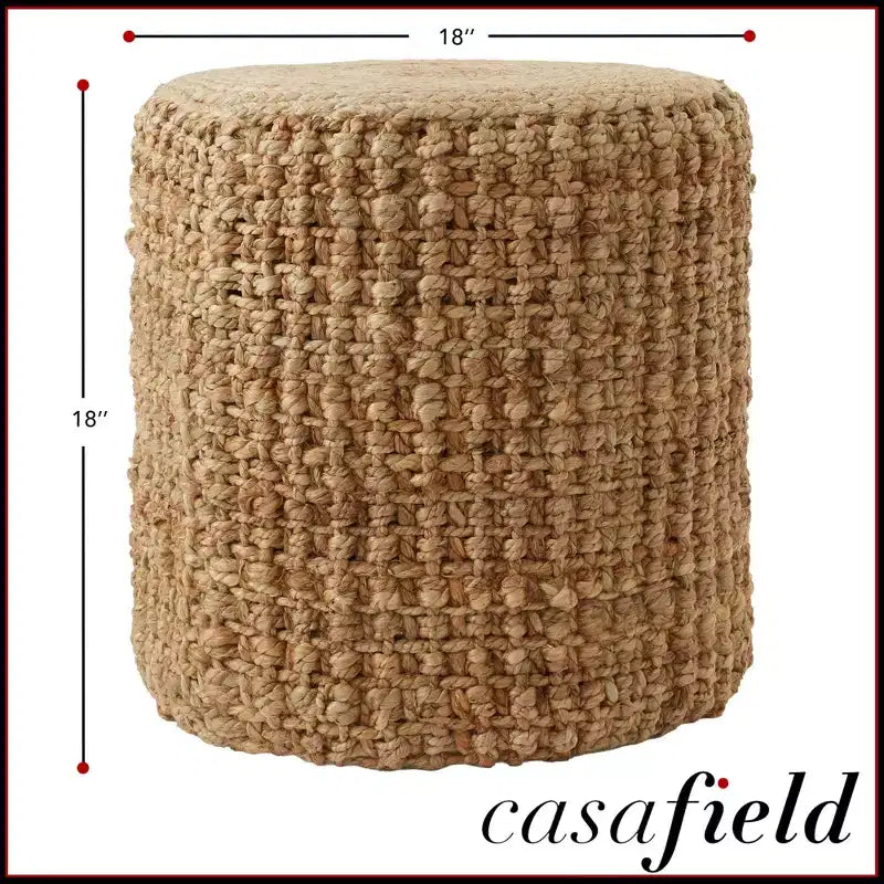 Casafield Pouf Ottoman Tressé en Jonc de Mer, Accent Bohème Décoratif d'Intérieur pour Salon