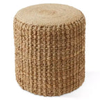 Casafield Pouf Ottoman Tressé en Jonc de Mer, Accent Bohème Décoratif d'Intérieur pour Salon