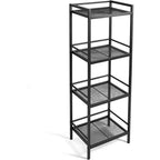 Étagère autoportante en métal à 3/4 niveaux, étagère de rangement multifonctionnelle, organisateur peu encombrant pour salle de bain, salon, chambre, cuisine