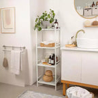 Étagère autoportante en métal à 3/4 niveaux, étagère de rangement multifonctionnelle, organisateur peu encombrant pour salle de bain, salon, chambre, cuisine