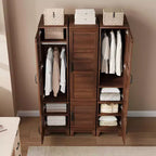 Armoire à deux portes avec tringle, armoire étroite et haute de 72 pouces avec 18 étagères réglables.