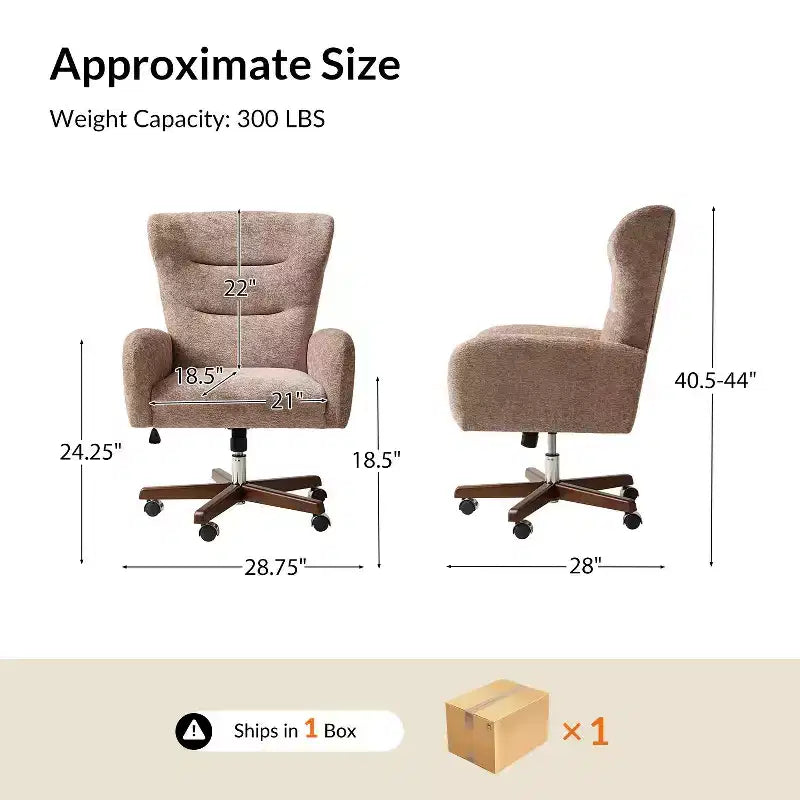 Chaise de bureau Jocelyn avec hauteur réglable et accoudoirs courbés|HULALA HOME