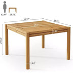 Table à manger carrée Lantine de 39,4 pouces en bois massif pour 4 personnes, table de cuisine style ferme pour salle à manger, cuisine, salon, assemblage facile