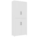 MAYEERTY 67x28x15 pouces Meuble de Rangement sur Pied en Grain de Bois Blanc avec 4 Portes en Bois Massif pour Salon
