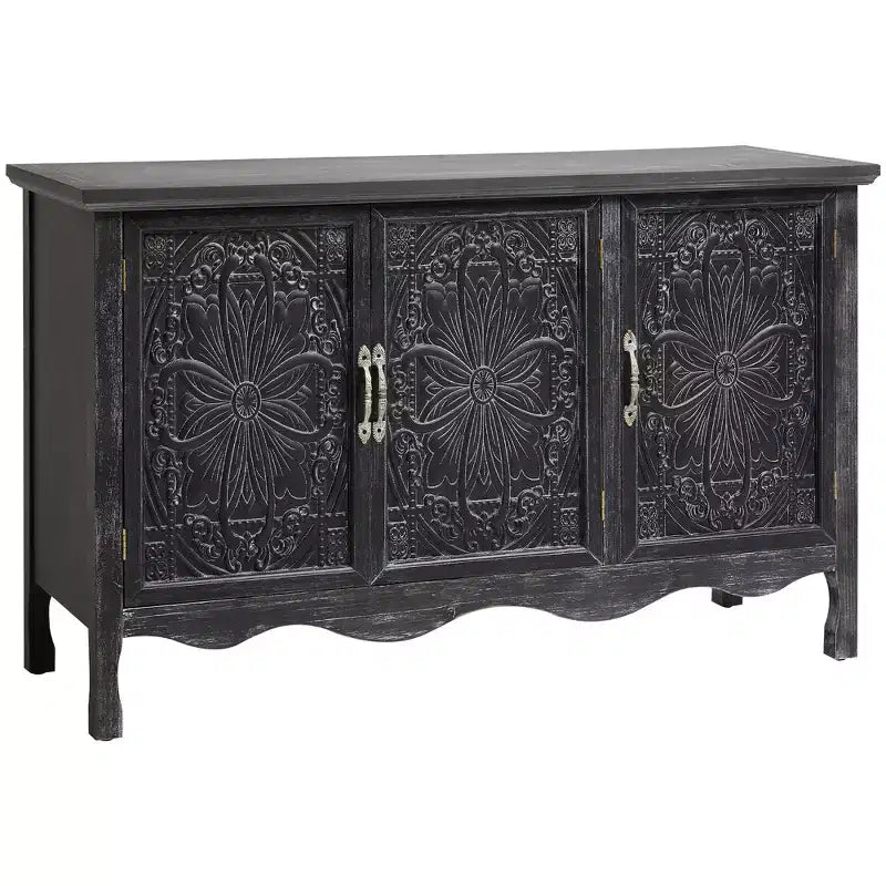 Meuble d'appoint 3 portes avec étagères réglables