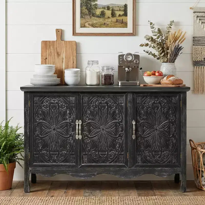 Meuble d'appoint 3 portes avec étagères réglables
