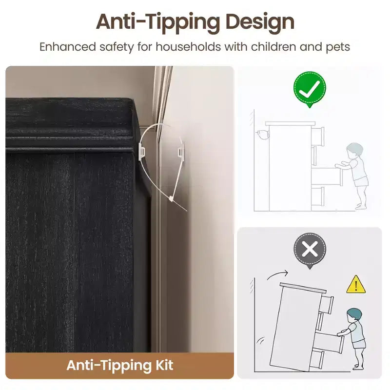 Meuble d'appoint 3 portes avec étagères réglables