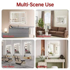 SUMERAIN Miroir de vanité mural 24x32 en verre trempé, miroir de salle de bain moderne anti-buée ETL, LED 3 couleurs