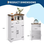 Ensemble de 2 placards de rangement pour salle de bain, Organisateur de style ferme pour salle de bain, cuisine, salon, entrée