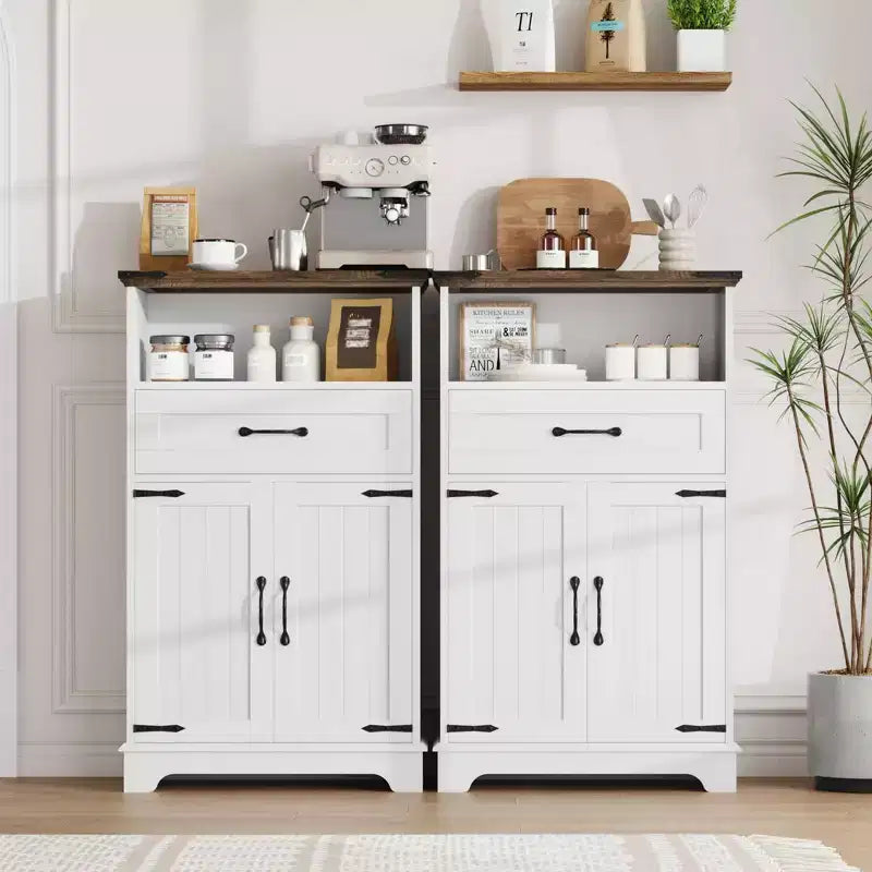 Ensemble de 2 placards de rangement pour salle de bain, Organisateur de style ferme pour salle de bain, cuisine, salon, entrée