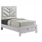 Lit panneau double Passion Furniture Moreland en bois blanc étincelant